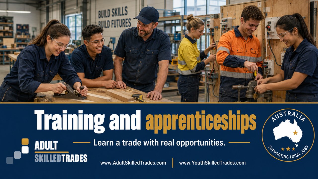 Training and apprenticeships in Australia β poster