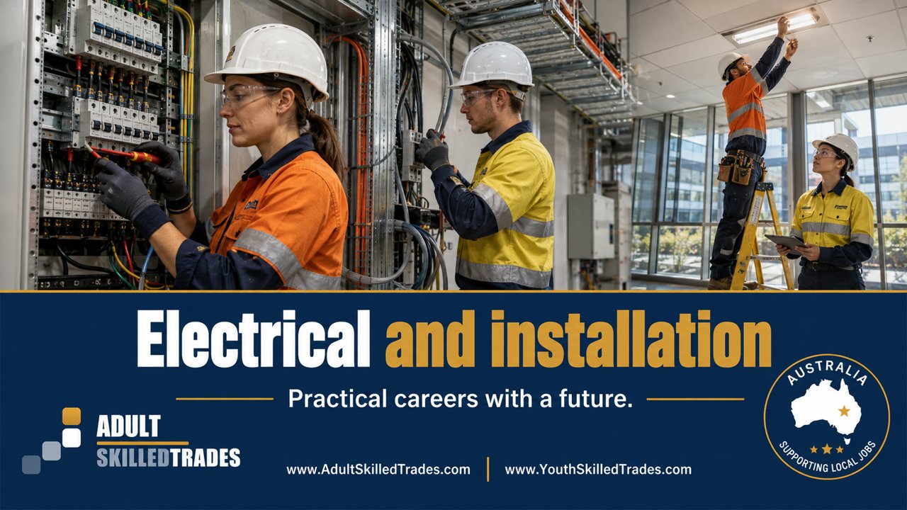 Electrical and installation careers in Australia — poster