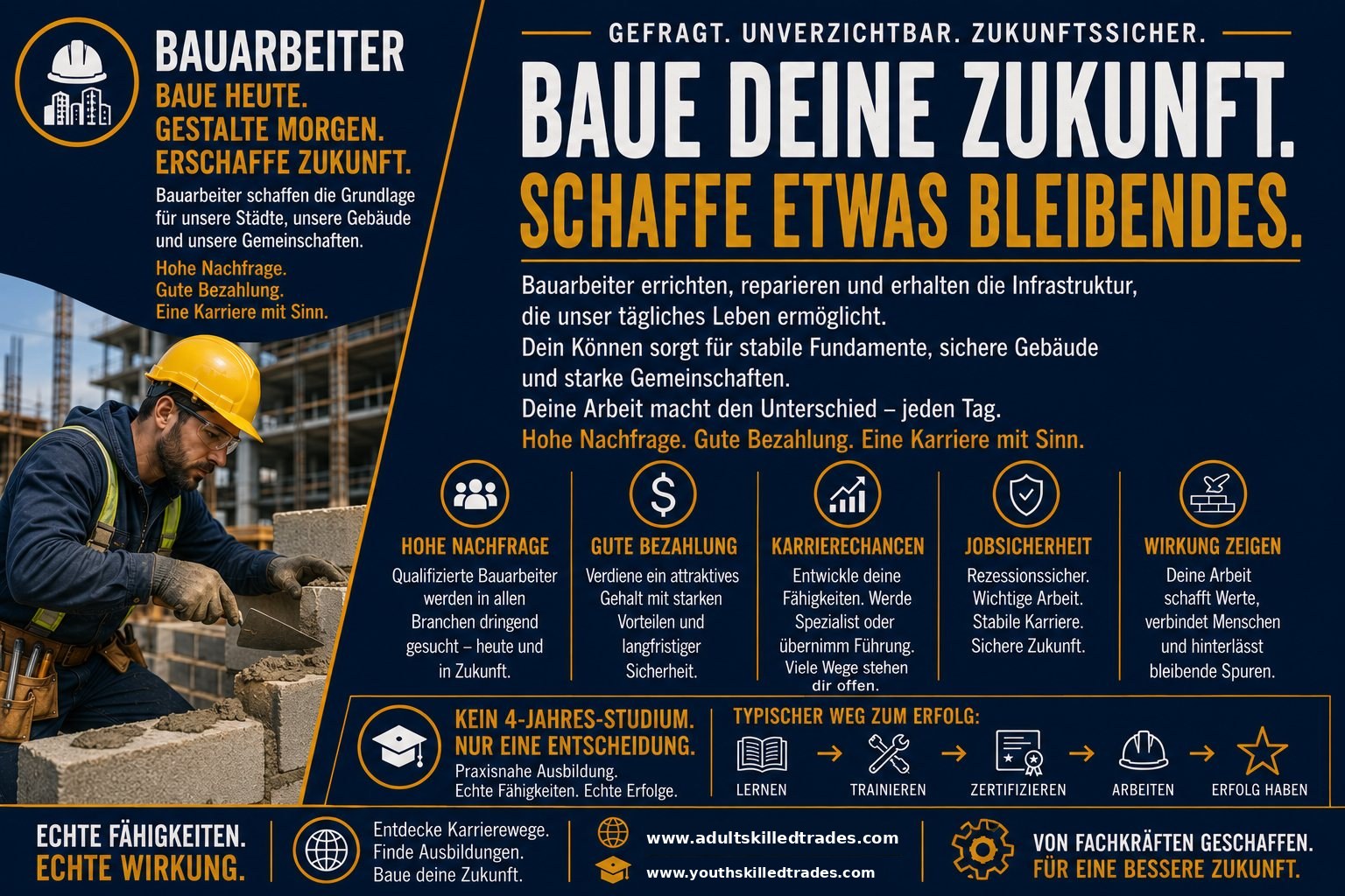 Bauarbeiter Karriere-Poster