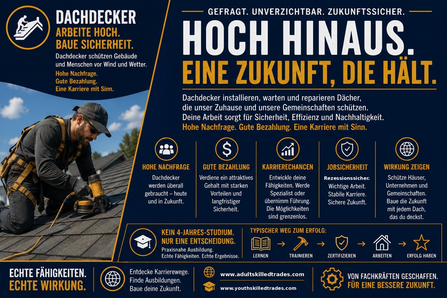 Dachdecker Karriere-Poster