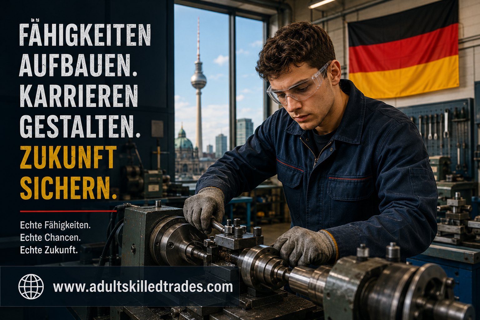 A German machinist at work in Berlin