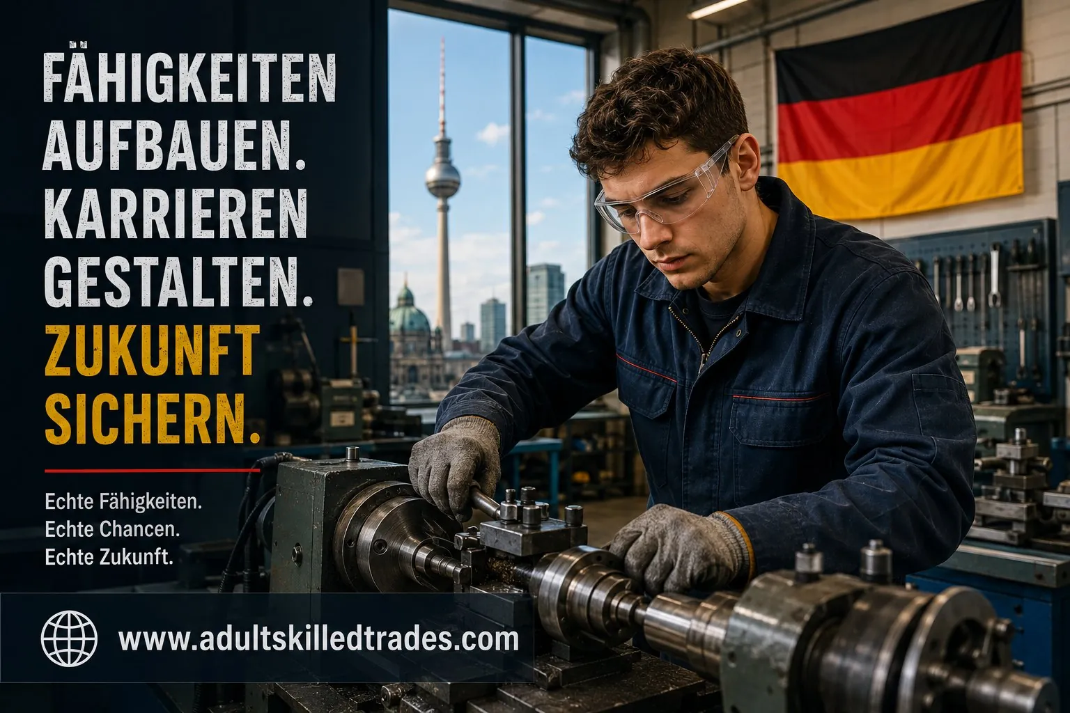 A German machinist at work in Berlin